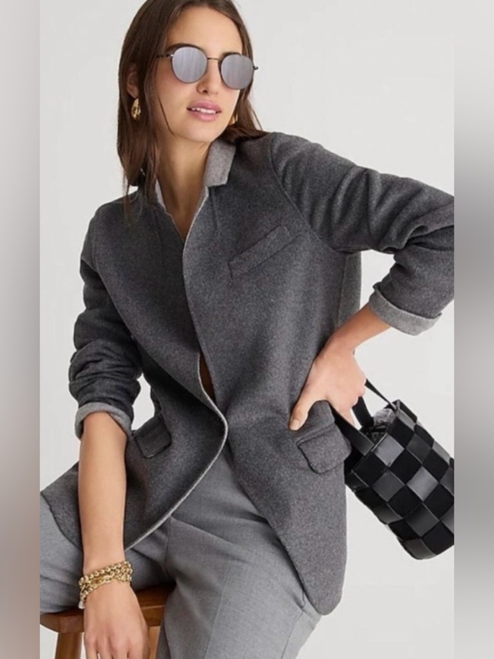 J. Crew Leighton Double Faced Blazer in  Grey NWT size 00